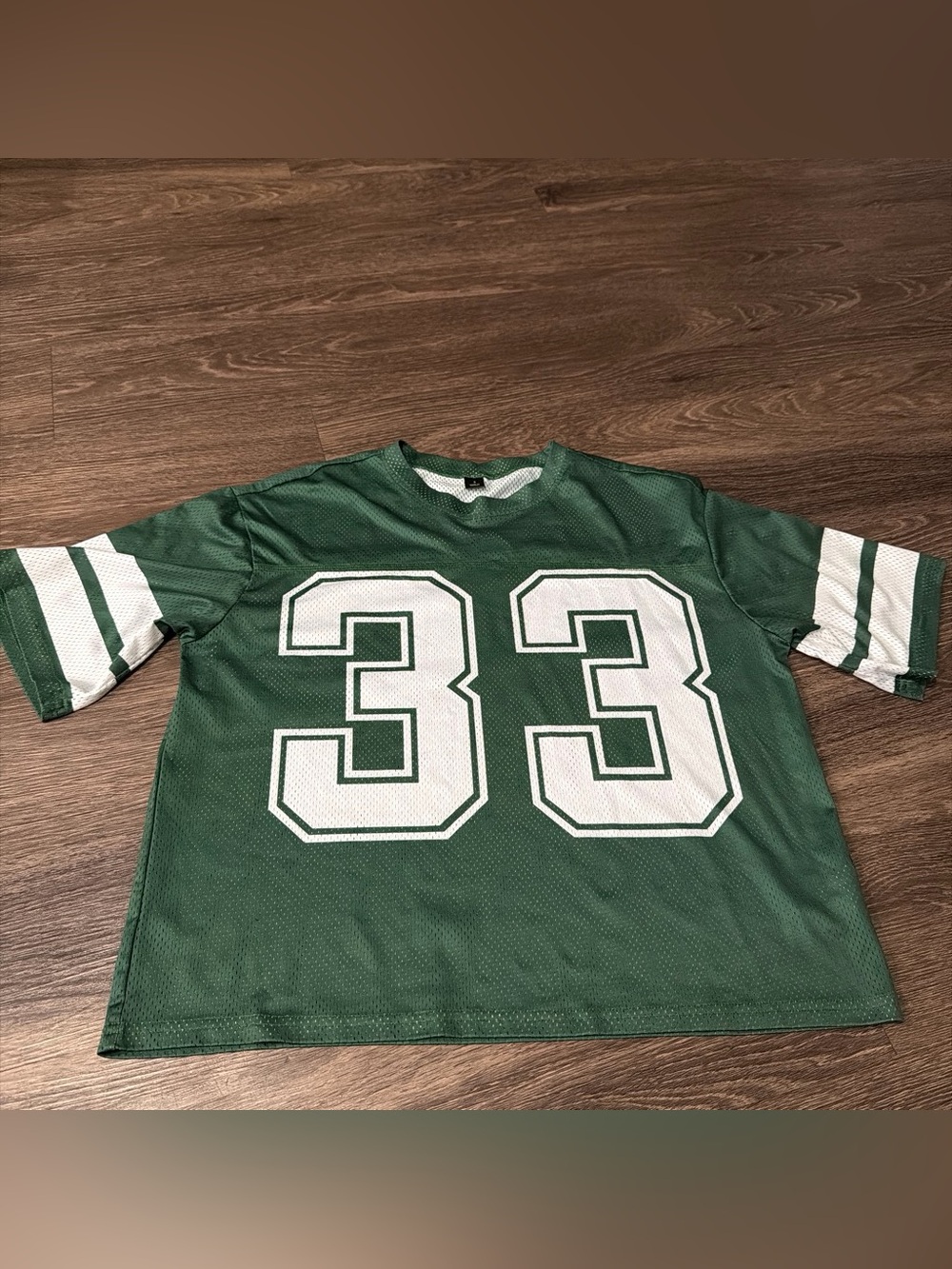 SHEIN Green Mesh Football Jersey with White Number 33 size small